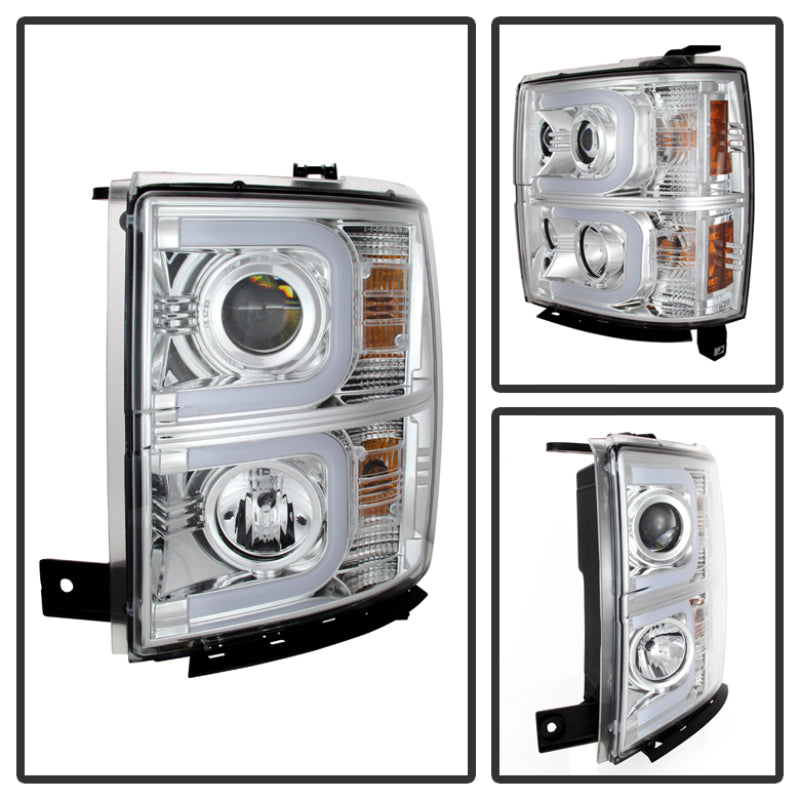
                      
                        Spyder Chevy Silverado 1500 14-16 Projector Headlights Light Bar DRL Chrm PRO-YD-CS14-LBDRL-C
                      
                    