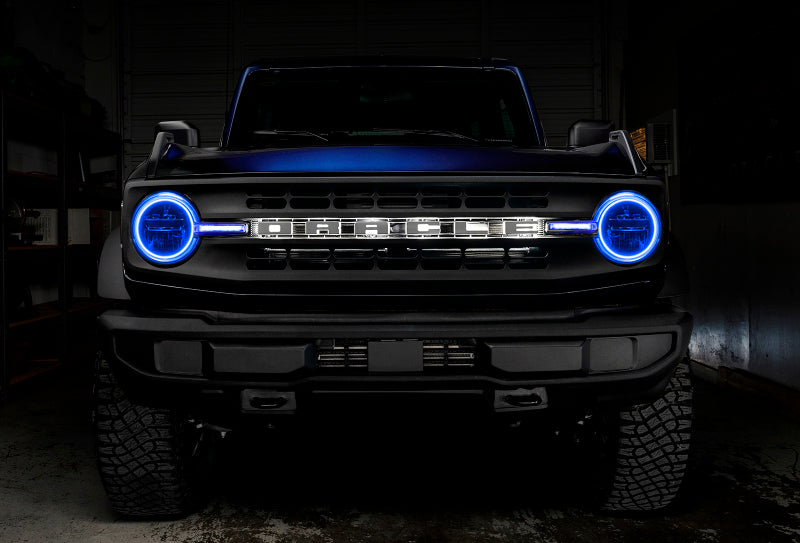 Oracle 21-22 Ford Bronco Headlight Halo Kit w/DRL Bar - Base Headlights -w/RF Cntrl