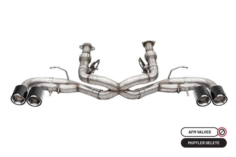 Corsa 2020-2025 Chevrolet Corvette C8 RWD 3in Track Cat-Back Delete Exhaust w/4.5in CF PolishedTips