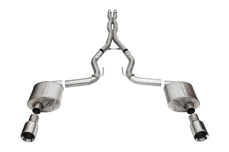 Corsa 24+ Ford MustangGT Sport Cat-Back Exhaust Sys. 3.0in Dual Rear Exit w/4.5in StraightCut Tips