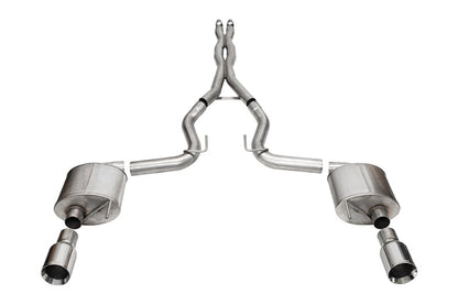 Corsa 24+ Ford MustangGT Sport Cat-Back Exhaust Sys. 3.0in Dual Rear Exit w/4.5in StraightCut Tips