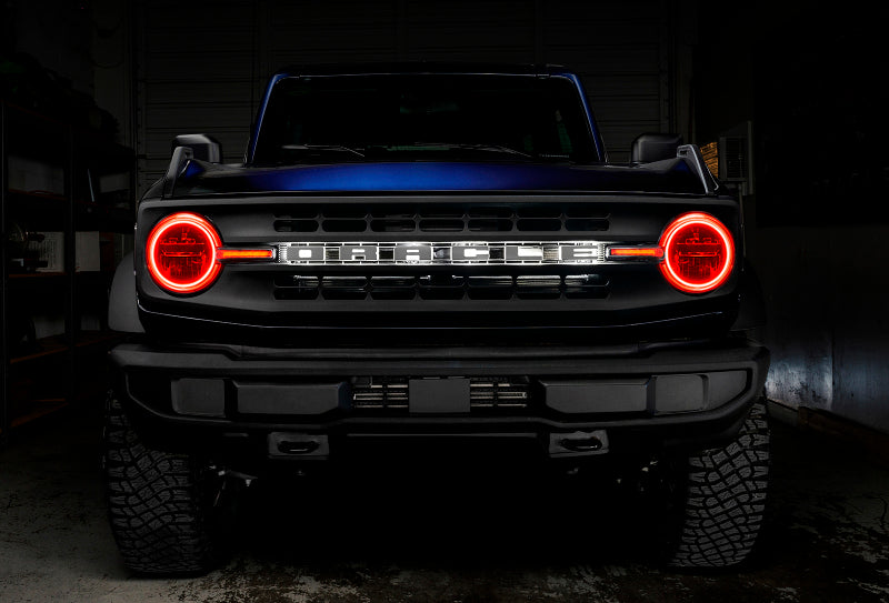 Oracle 21-22 Ford Bronco Headlight Halo Kit w/DRL Bar - Base Headlights -w/RF Cntrl