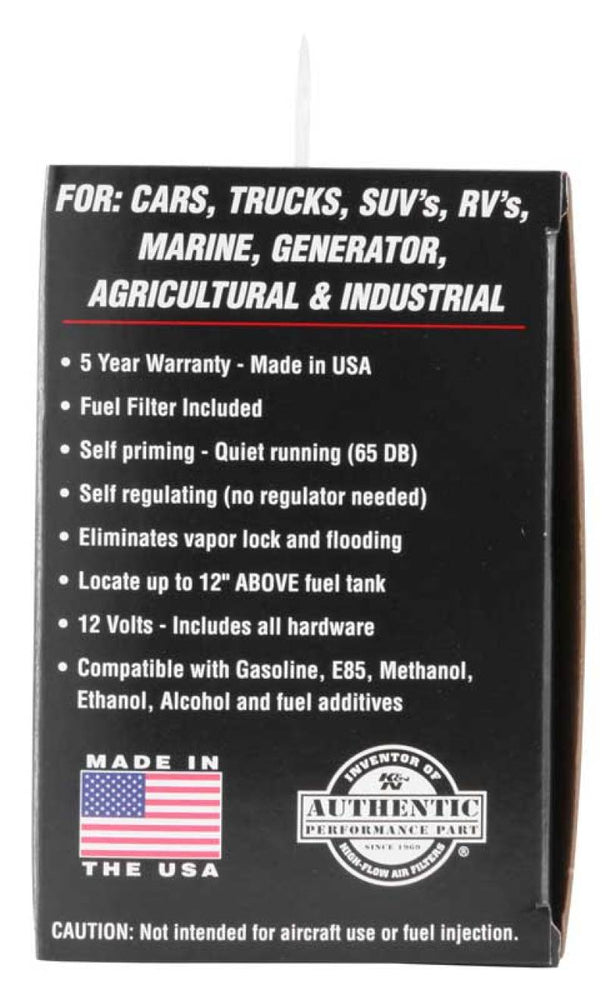
                      
                        K&N Performance Electric Fuel Pump 4-7 PSI
                      
                    