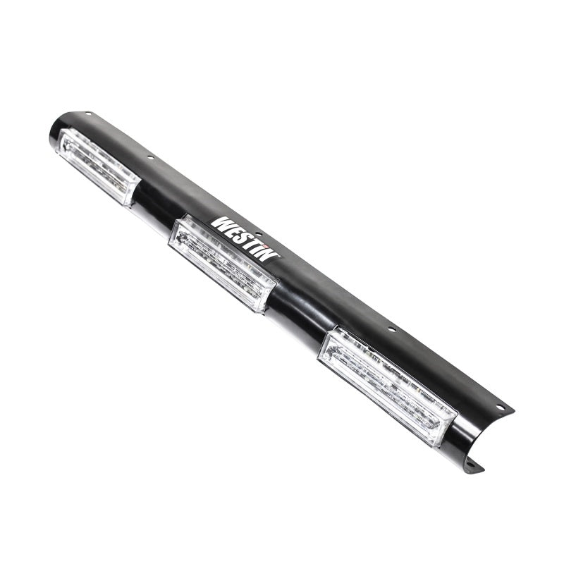
                      
                        Westin Push Bumper Elite w/Light Channel 23.5in Code 3 3 Hole for Chase Lights (Not Included) - Blk
                      
                    