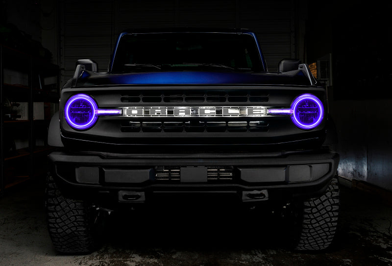 Oracle 21-22 Ford Bronco Headlight Halo Kit w/DRL Bar - Base Headlights -w/RF Cntrl