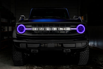 Oracle 21-22 Ford Bronco Headlight Halo Kit w/DRL Bar - Base Headlights -w/RF Cntrl