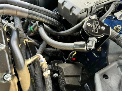 J&L 24-25 Ford Mustang GT w/ Whipple Supercharger Oil Separator 3.0 PCV Side - Black Anodized