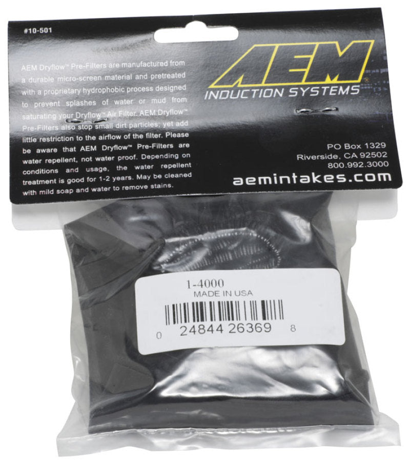 
                      
                        AEM Air Filter Wrap 6 in Base 5 1/4 in Top 5 in Tall
                      
                    