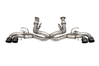 Corsa 2020-2025 Corvette C8 3in Valved Cat-Back 4.5in Blk Quad Tips - Fits Factory NPP Exhaust