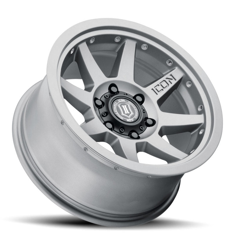 
                      
                        ICON Rebound Pro 17x8.5 6x5.5 0mm Offset 4.75in BS 106.1mm Bore Titanium Wheel
                      
                    