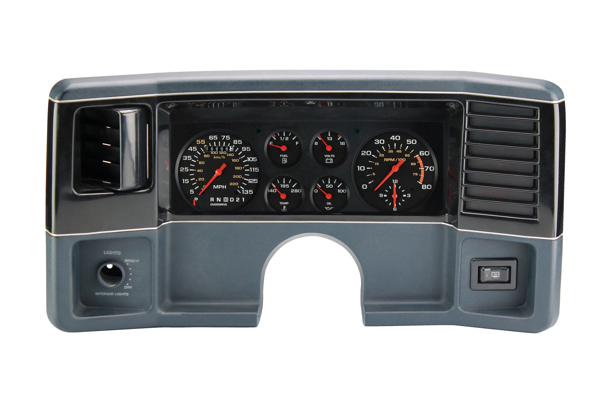 Chevy G-Body Direct Fit Gauge Package with Overdrive Gear Indicator | Classic Instruments