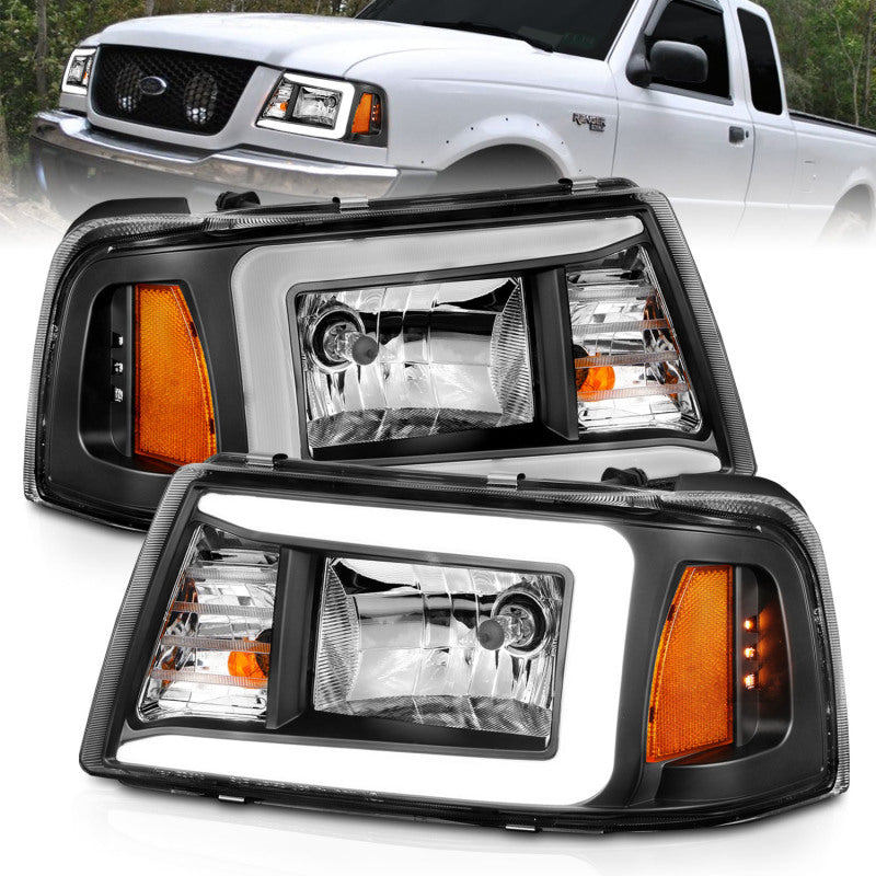 
                      
                        ANZO 2001-2011 Ford Ranger Crystal Headlights w/ Light Bar Black Housing
                      
                    