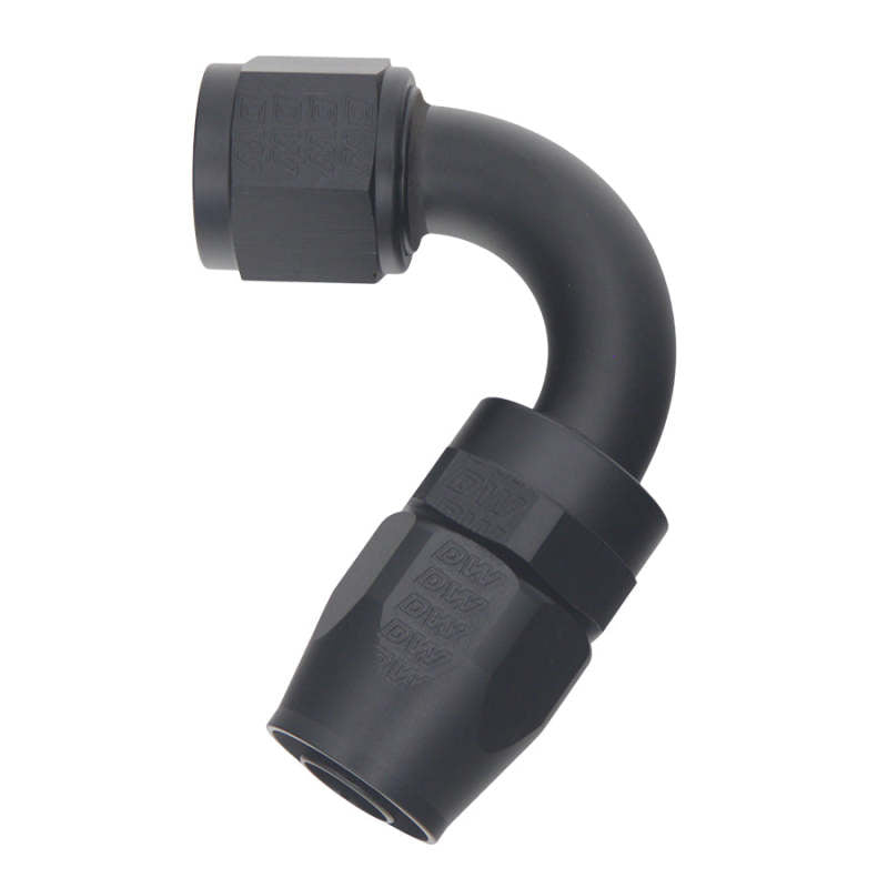 
                      
                        DeatschWerks 10AN Female Flare Swivel 120-Degree Hose End CPE - Anodized Matte Black
                      
                    