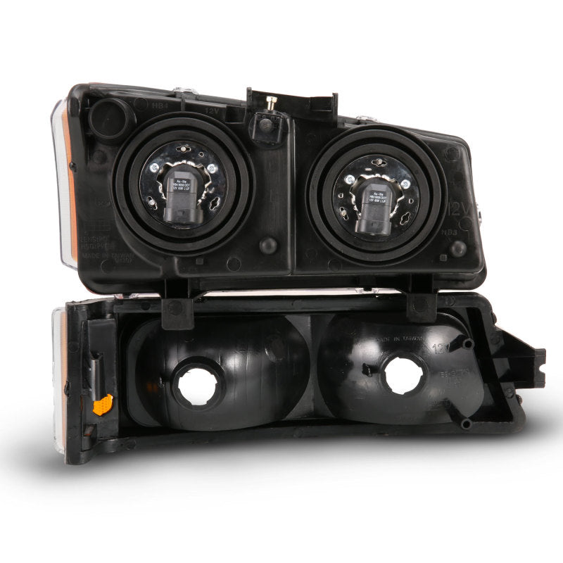 
                      
                        ANZO 2003-2006 Chevy Silverado Crystal Headlight w/ Signal Light Black Amber (4 pcs)
                      
                    
