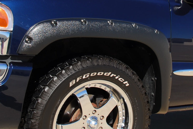 Lund 19-22 GM Silverado/Sierra RX-Flat Textured Elite Series Fender Flares w/Black Bolts - Black 4pc