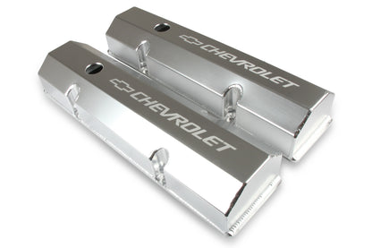 HOLLEY GM LICENSED VALVE COVER - TRACK SERIES - SBC - FABRICATED ALUMINUM - PERIMETER BOLT