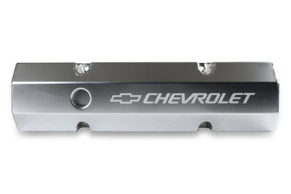 HOLLEY GM LICENSED VALVE COVER - TRACK SERIES - SBC - FABRICATED ALUMINUM - PERIMETER BOLT