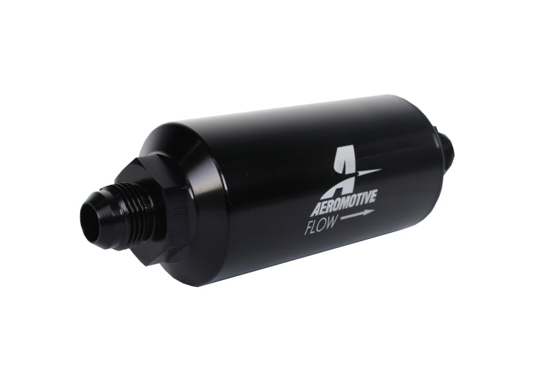 
                      
                        Aeromotive In-Line Filter - AN-08 size Male - 10 Micron Microglass Element - Bright-Dip Black
                      
                    