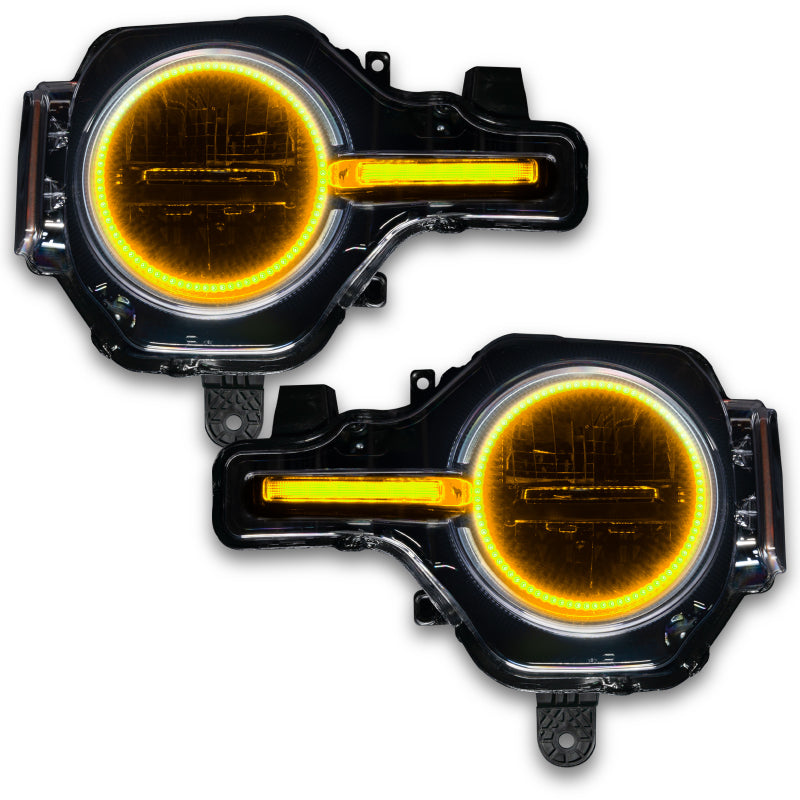 Oracle 21-22 Ford Bronco Headlight Halo Kit w/DRL Bar - Base Headlights -w/RF Cntrl