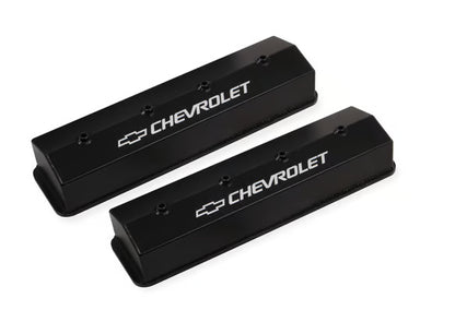 HOLLEY GM LICENSED VALVE COVER - TRACK SERIES - SBC - FABRICATED ALUMINUM - CENTER BOLT