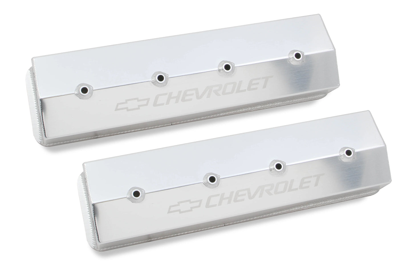 HOLLEY GM LICENSED VALVE COVER - TRACK SERIES - SBC - FABRICATED ALUMINUM - CENTER BOLT