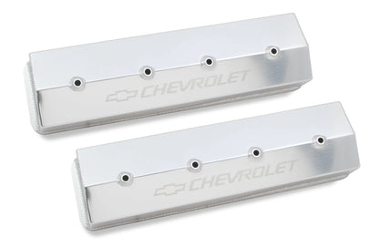 HOLLEY GM LICENSED VALVE COVER - TRACK SERIES - SBC - FABRICATED ALUMINUM - CENTER BOLT