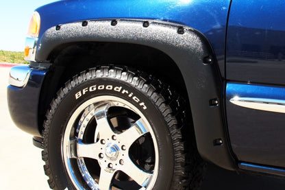 Lund 19-22 GM Silverado/Sierra RX-Flat Textured Elite Series Fender Flares w/Black Bolts - Black 4pc