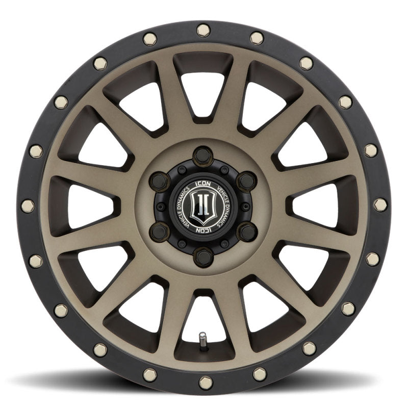 
                      
                        ICON Compression 17x8.5 5x5 -6mm Offset 4.5in BS 71.5mm Bore Bronze Wheel
                      
                    