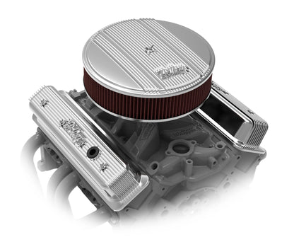 HOLLEY VINTAGE FINNED VALVE COVER - "HOLLEY" SCRIPT - SBC - CENTER BOLT