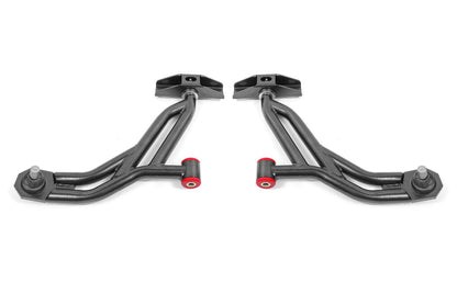 BMR 10-14 Ford Mustang / Shelby GT500 Non-Adj. Lower A-Arms (Poly/Delrin) - Black Hammertone