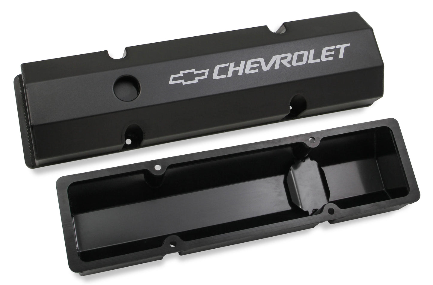 HOLLEY GM LICENSED VALVE COVER - TRACK SERIES - SBC - FABRICATED ALUMINUM - PERIMETER BOLT