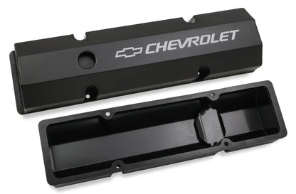HOLLEY GM LICENSED VALVE COVER - TRACK SERIES - SBC - FABRICATED ALUMINUM - PERIMETER BOLT