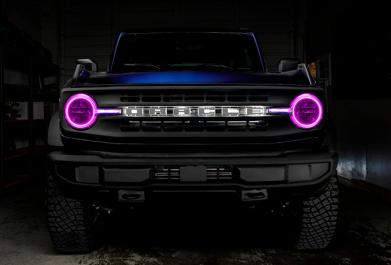 Oracle 21-22 Ford Bronco Headlight Halo Kit w/DRL Bar - Base Headlights -w/RF Cntrl