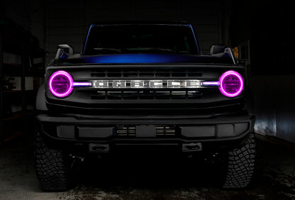Oracle 21-22 Ford Bronco Headlight Halo Kit w/DRL Bar - Base Headlights -w/RF Cntrl