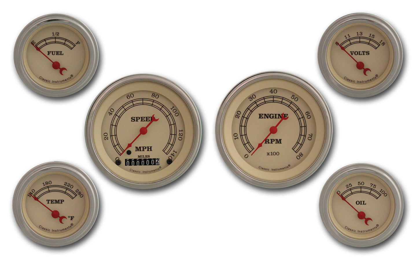 Classic Instruments Vintage Series Six Gauge Set | Classic Instruments