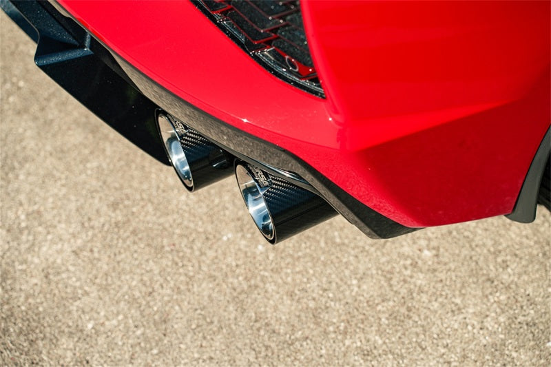 Corsa 2020-2025 Chevrolet Corvette C8 RWD 3in Track Cat-Back Delete Exhaust w/4.5in CF PolishedTips