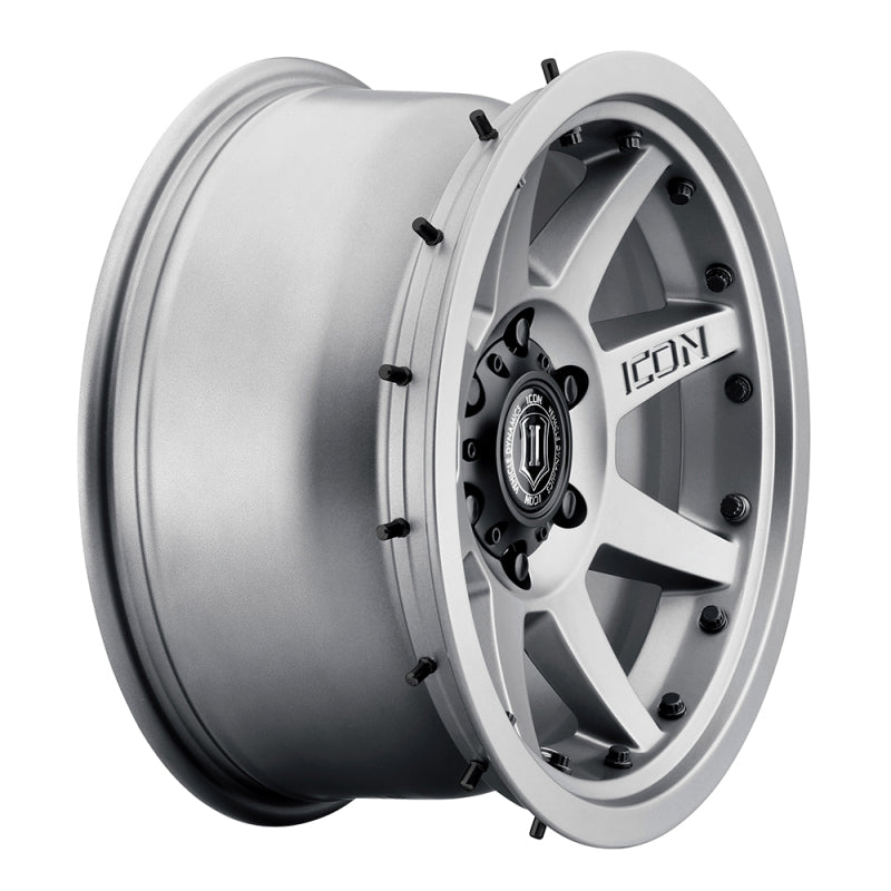 
                      
                        ICON Rebound Pro 17x8.5 6x5.5 0mm Offset 4.75in BS 106.1mm Bore Titanium Wheel
                      
                    