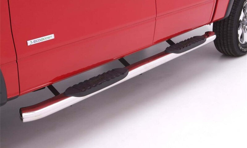 Lund 07-17 Toyota Tundra Access Cab 5in. Curved Oval SS Nerf Bars - Polished