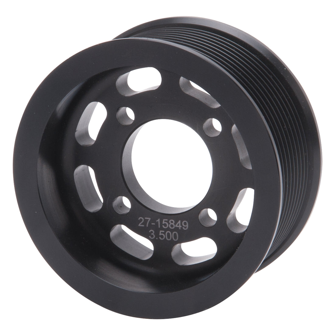 Edelbrock Competition Supercharger Pulley #15849 3.500 in. 10-Rib Black Anodized Edelbrock