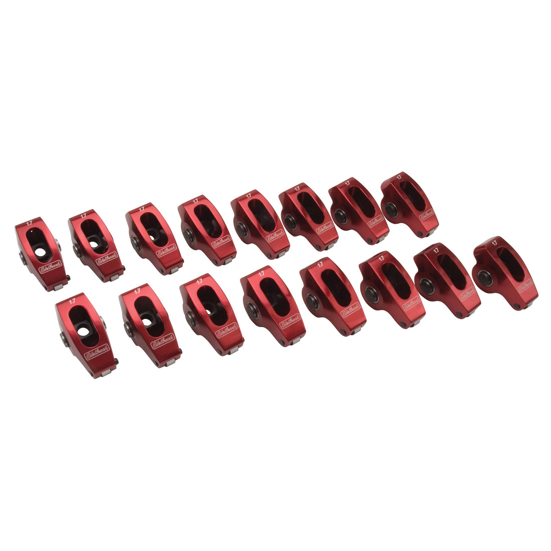 Red Roller Rockers for Big-Block Chevy 7/16 stud and W 348/409 1.7:1 (Qty 16) Edelbrock