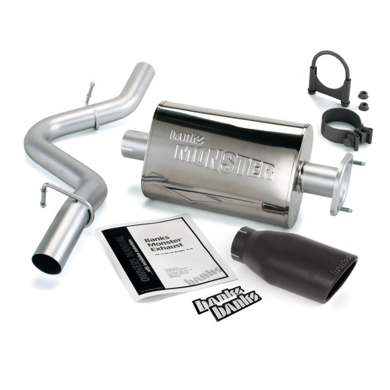 Banks Power 04-06 Jeep 4.0L Wrangler Unlimited Monster Exhaust Sys - SS Single Exhaust w/ Black Tip